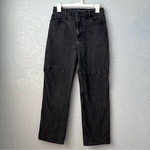 Hollister Ultra High Rise Dad Jean Black Patch Panel W28 L29 Vintage Stretch